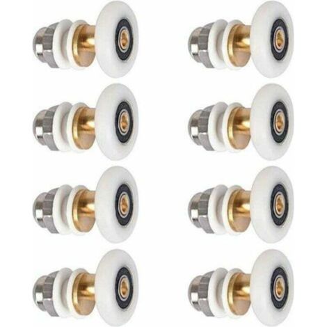 Rulli per box doccia: Set di 8 rulli di ricambio (25 mm) per porte scorrevoli della doccia.