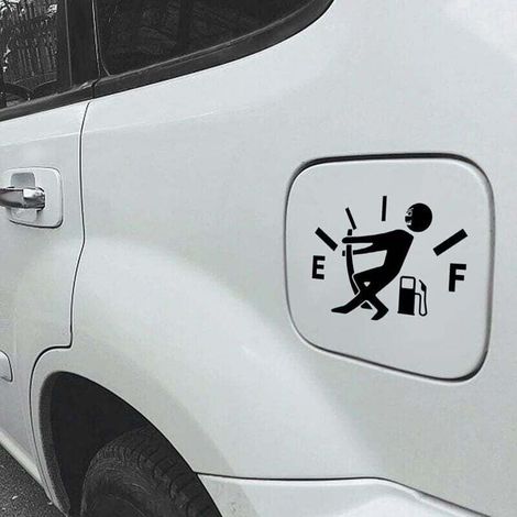 3 pegatinas divertidas para coches, pegatinas de alto consumo de combustible, pegatinas de indicador de combustible vacío para coches, camiones, motocicletas y SUV (negro) - Crezuo