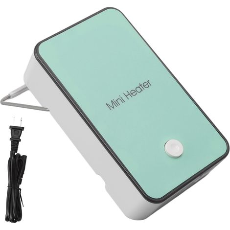Radiateur électrique silencieux cyan, chauffe rapide avec support, mini ventilateur chauffant pour maison bureau dortoir, prise US 110W 110V (1/5)