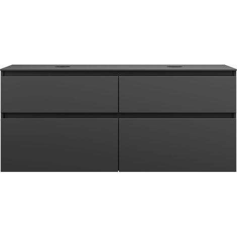 burgbad Lin20 mueble bajo para lavabo con consola, 2 huecos para