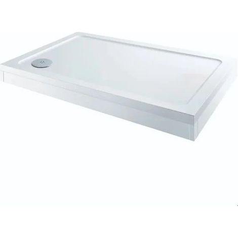 Modern Rectangle Shower Tray 1000 x 800mm Easy Plumb Slimline Lightweight White