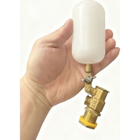 Vanne flottante en cuivre de 1/2 pouce avec bille en plastique, anti-rouille et anti-corrosion pour réservoirs d'eau, filetage universel pour États-Unis et Europe, laiton de haute qualité (1/3)