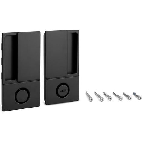 manilla wave para puerta corredera con cierre de baño - enrasada en cromo satinado, negro mate o blanco mate acabado negro mate