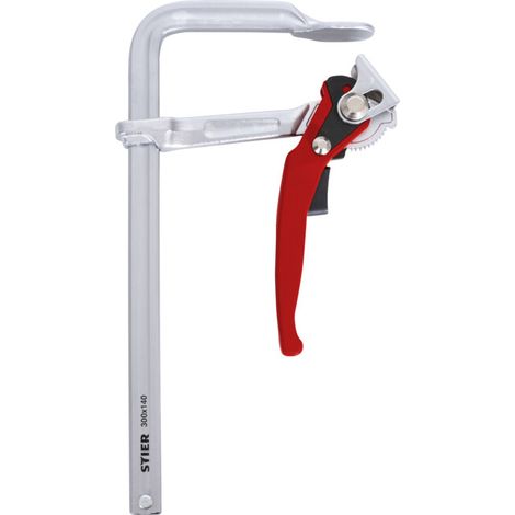 Serre-joint à levier STIER FHZ 300/140 en acier, avec force de serrage jusqu'à 1570 Nm, serrage simple avec fonction de levier, en acier robuste plié, serre-joint, serre-joint à levier (1/5)