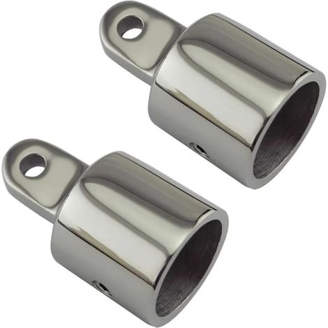 2 pièces Capuchon supérieur en Acier Inoxydable 316 matériel de Bimini de Bateau 7/8 Pouces 1 Pouce Vernis Miroir matériel de Montage de Dessus de Bimini Marin(22mm) (1/5)
