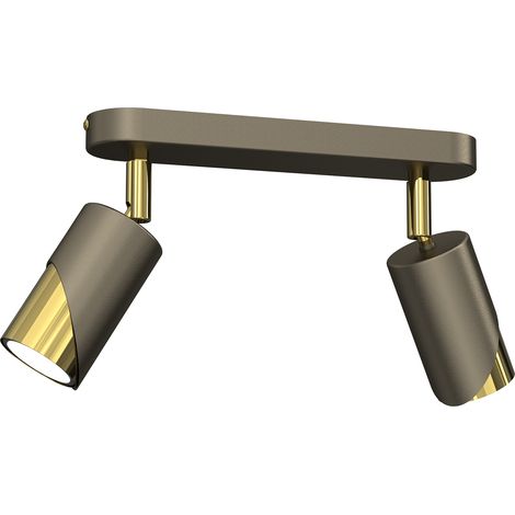 Rampe 2 spots orientables doré GU10 2x15W Luminex Shift