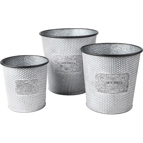 Lot de 3 cache pots seau métal Bloom (1/3)