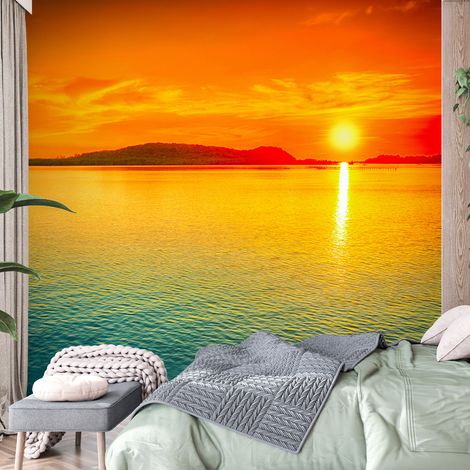 Papier peint panoramique - Couché de soleil - 130 cm x 130 cm (1/4)