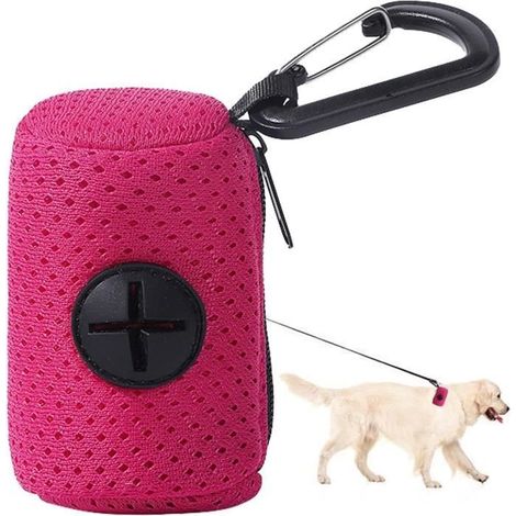 Distributeur de sacs à crottes de chien,Distributeur de sacs à déchets pour animaux de compagnie avec fixation de laisse (1/4)