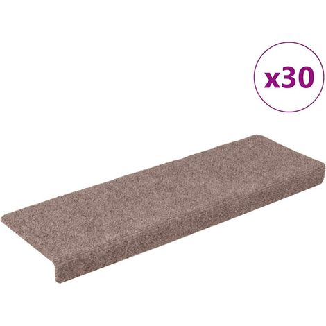 Maison Exclusive - Tapis d'escalier autocollants 30 pièces 65 x 21 x 4 cm marron clair Bord rectangulaire