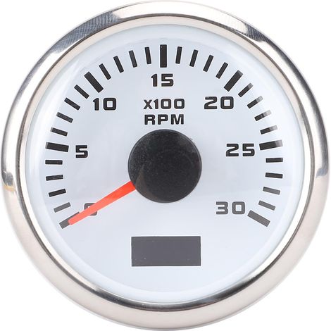 Tachymètre 52mm 3000 tr/min DC 9 à 32V, rétro-éclairage 7 couleurs avec compteur horaire pour camion tracteur voiture bateau cadran blanc lunette argentée CX6224. (1/5)