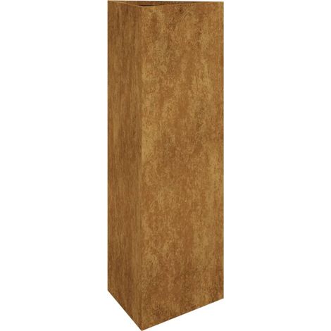 Vassoio per fioriera aiuola rialzata piante fiori terrazzo giardino 30 x 26 x 75 cm acciaio corten marrone 020037481
