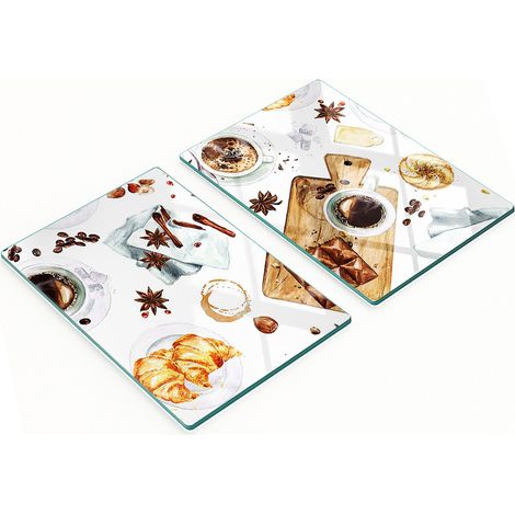Tablas decorativas de vidrio para cortar y servir el café de la mañana, 2 x 40 x 52 cm (1/5)