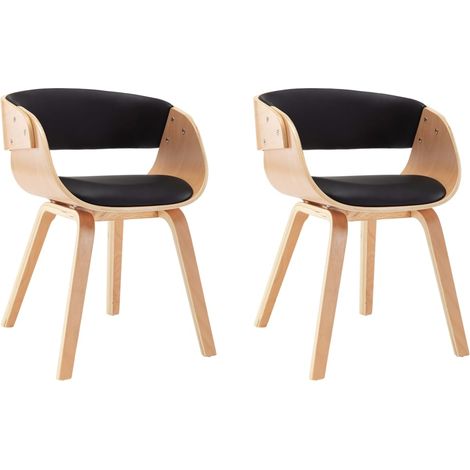 Maison Exclusive - Esszimmerstühle 2 Stk. Schwarz Bugholz und Kun