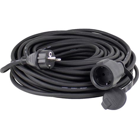 AS Schwabe 60335 Strom Verlängerungskabel Schwarz 15.00 m H07RN-F 3G 1,5 mm²