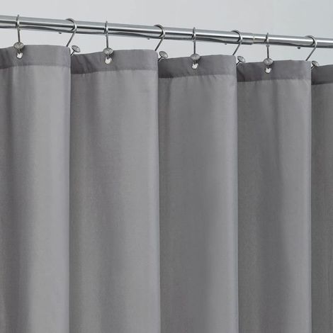 180 cm de largeur 200 cm de hauteur, rideau de douche gris clair uni en polyester épaissi imperméable et anti-moisissure pour salle de bain hôtelière (1/4)