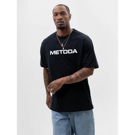 Camiseta negra de manga corta oversize Method Sport Name, talla M (1/5)