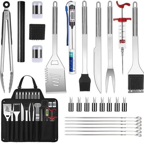 Ensemble de Tablier et de Gril 27 pièces Sac de Rangement for Tablier Ensemble d outils for Barbecue (1/4)