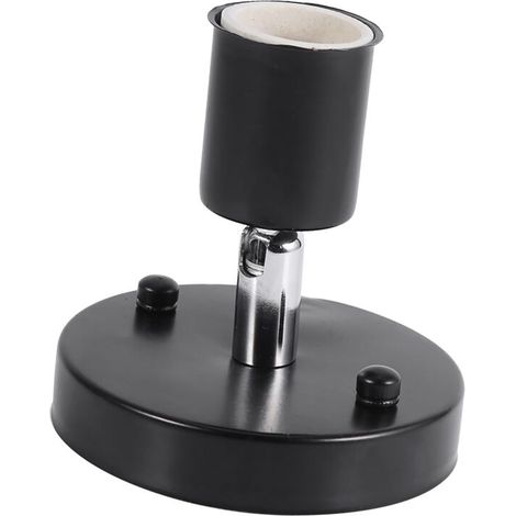 Lámpara de techo moderna vintage E27, portalámparas de pared, rotación de 180°, color negro-crezuo.-Crezuo