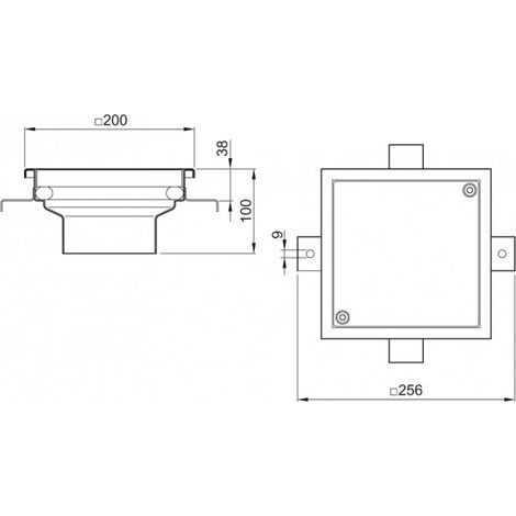 ACO Reinigungsverschl. FinorCR DN100 M125/90 Grad/ V2A/Deckel V2A verschraubt, 9288.10.00