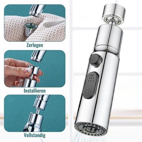 Aérateur de robinet, filtre économiseur d'eau et douchette à régulateur, idéal pour la cuisine et la salle de bain (3 (1/5)