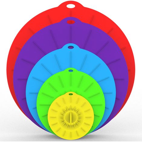 Ensemble de couvercles en silicone pour bols, résistants à la chaleur et compatibles avec le micro-ondes, différentes tailles, couvercles à ventouse réutilisables assortis. (1/4)
