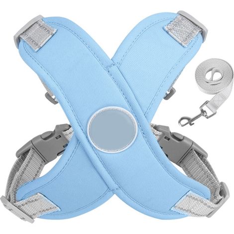 Jeffergarden Harnais pour Chien Anti-Étranglement – Veste Réfléchissante Douce et Matelassée, Ajustable (Bleu) pour Entraînement à la Marche (1/5)