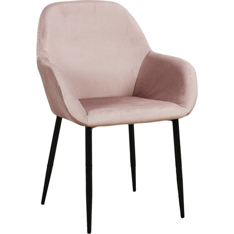 Fauteuil rose velours cotele 59x85x55,7 cm