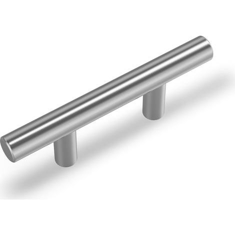 Set aus fünf Türgriffen, Küchengriffen, Möbelgriffen und Schrankgriffen, gebürsteter Edelstahl (64 mm Lochabstand). (1/5)