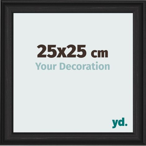 yd. - Cadre photo 25x25 - Noir Grain de Bois - MDF - Lazio