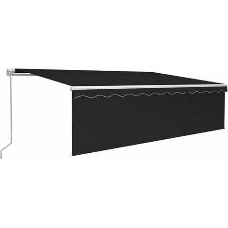 Maison Exclusive - Markise Manuell Einziehbar mit Rollo & LED 5x3 (1/5)