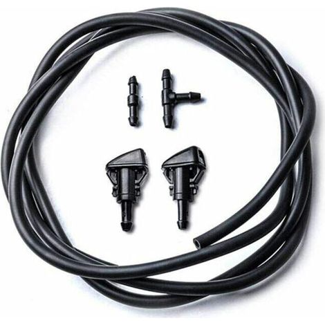 Scheibenwaschdüsen-Set – für Chrysler / Dodge / Jeep / Ram – 2 Meter Schlauch mit Anschlussstück – 2-teilig 5303833AA – Schwarz-Crezuo