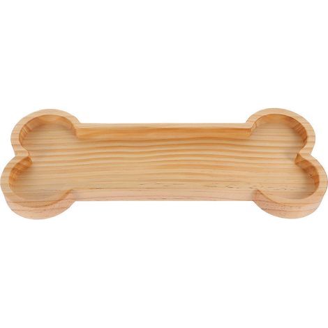 Assiette à goûter en bois en forme d'os, assiette de rangement en bois, assiette de service pour les collations, articles ménagers-30.00X12.50X2.00CM (1/4)