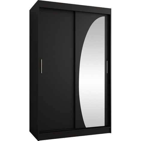 Armario Hartford 501, Negro, 200x120x62cm, Puertas de armario: Correderas, Número de estantes: 0