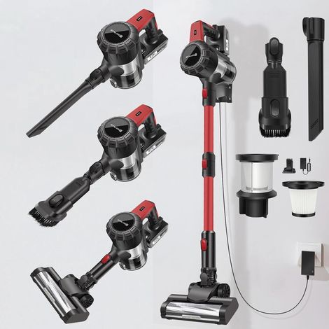 Aspirateur sans fil, puissance d'aspiration 45000Pa / puissance 500W / conception portable, équipé d'une tête de brosse anti-enroulement, léger et portable, ultra silencieux, adapté aux poils d'animau