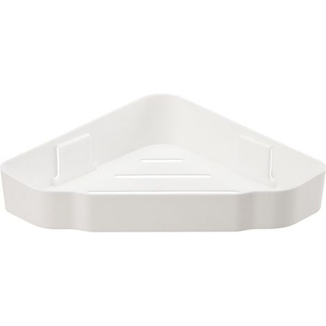 Étagère d'angle de rangement en plastique multifonctionnelle grande capacité, organisateur de douche simple pour salle de bain (1/5)