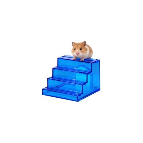 Ponte a scala per criceti, gioco da arrampicata per criceti, scala da arrampicata con casetta per criceti, camera rifugio per criceti nani, topi e decorazioni per habitat di piccoli animali (blu) - Cr
