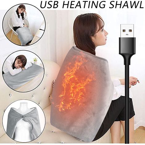 Couverture Chauffante USB - Shawl Réchauffant Pour Genoux Épaules Siège - 100 x 70 cm - 5 V - 4 W - Pour Maison Voiture Bureau Camping (1/5)
