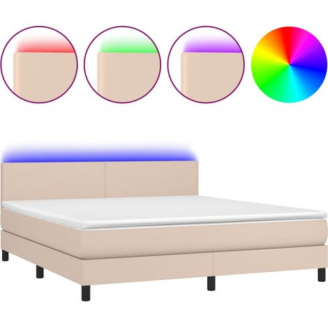 Maison Exclusive - Sommier à lattes de lit avec matelas LED Cappuccino 180x200 cm (1/5)