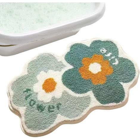 Tapis de douche pour salle de bain Tapis de bain lavable en machine Pieds grattoirs pour sol, accessoires de douche pour salle de sport, dortoir, hôtel (1/5)