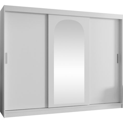 Armario Hartford 497, Blanco, 200x250x62cm, Puertas de armario: Correderas, Número de estantes: 9