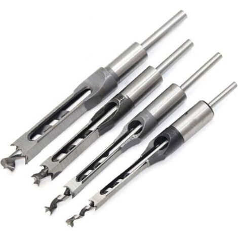 4 Piece Chisel Set Square Hole Drill Bits, Steel Hollow Chisel Woodworking Tools Set (1/4 -1/2 - 5/16 - 3/8 Inch) (1/4)