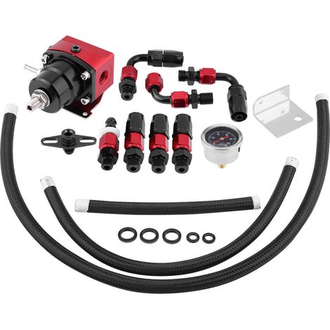 Régulateur de pression de carburant universel réglable 0-100psi avec manomètre, raccord AN6, kit complet pour injection. (1/5)
