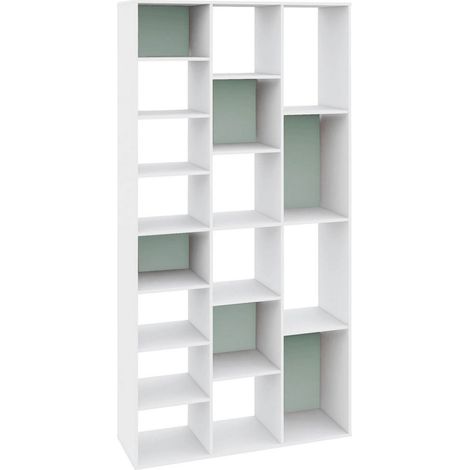 Libreria "Arctic" struttura in legno MDF rivestito per interno -178 cm / Bianco/Verde Salvia (1/4)