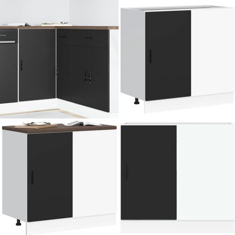 vidaXL Meuble bas du lavabo noir bois d'ingénierie (1/5)