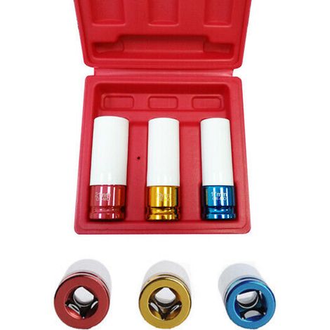 AUFUN Clé à chocs 1/2" 3 pces Noix force-économiseur Jeu de douilles (1/5)