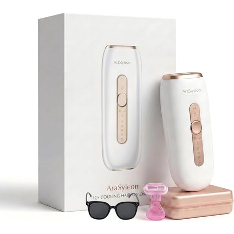 Épilateur IPL Avec Refroidissement Saphir Pour Homme et Femme Grande Fenêtre Lumineuse De 4,5 cm², 5 Niveaux D’Énergie, Livré Avec Lunettes De Protection, Rasoir Et Sac De Rangement (1/5)