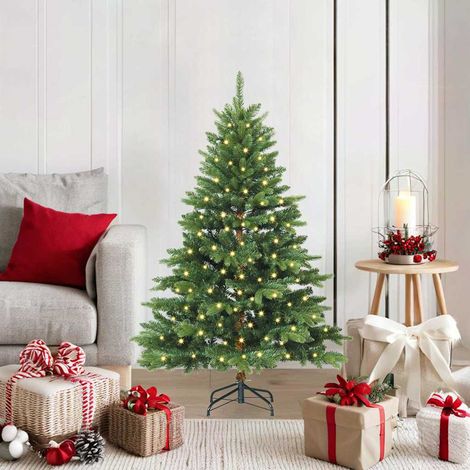vidaXL Artificial Christmas Tree with 150 LEDs Green 120 cm PE and PVC (1/5)
