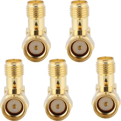 5 Pièces Connecteur SMA Mâle à Femelle Angle Droit 50 OHM pour Antenne DAB Adaptateur (1/5)