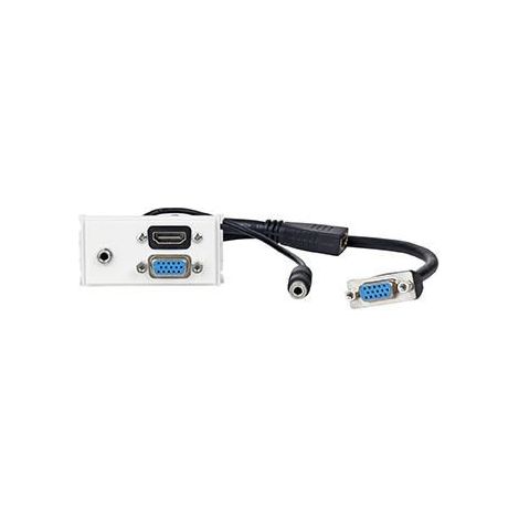 Vivolink WI221270 toma de corriente HDMI + VGA + 3.5mm Blanco
